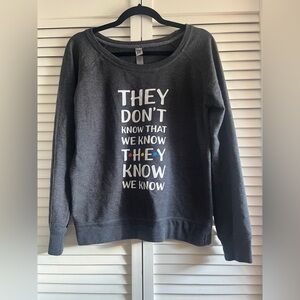 Women's Black “Friends” Quote Graphic Sweatshirt